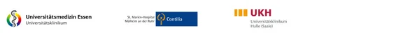 Ein Banner mit den Logos von: Universitätsmedizin Essen, St. Marien-Hospital Mülheim an der Ruhr und UKH Universitätsklinikum Halle (Saale)